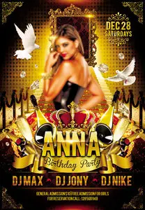 Flyer Template - Anna Birthday Party