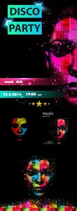Disco Backgrounds with Woman Face Vector