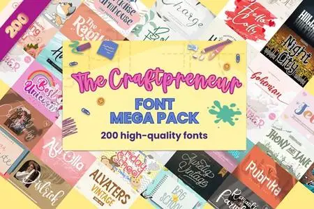 The Craftpreneur Mega Pack - 200 Premium Fonts