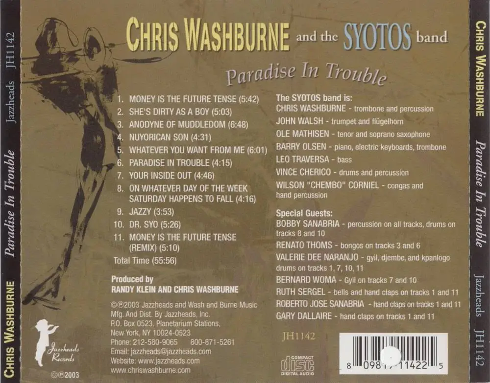 Chris Washburne & The Syotos Band - Paradise in Trouble (2003)