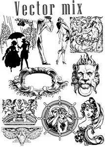 Vintage vector set 1