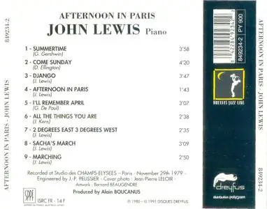John Lewis - Afternoon In Paris (1991)