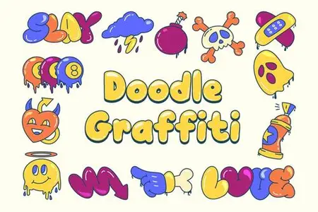 Doodle Graffiti Illustrations QFLSC8F