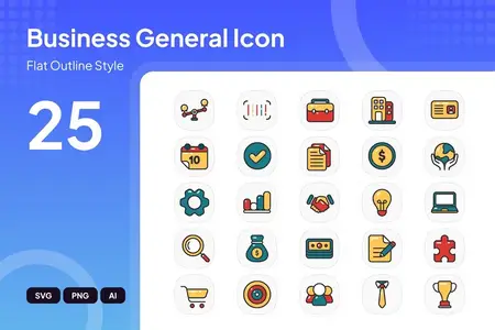 EE - Business Flat Outline Style Icon Pack Z9A3XDF