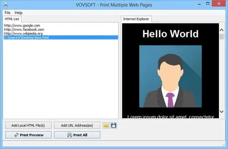 VovSoft Print Multiple Web Pages 2.4