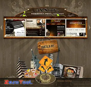 FlashMint 2502 Web design studio XML flash template