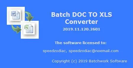 Batch DOC to XLS Converter 2019.11.120.2601