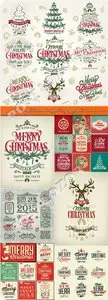 2015 Merry Christmas and happy holidays typographic elements vector 7
