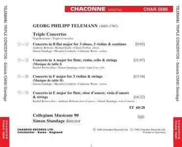 Collegium Musicum 90, Simon Standage - Telemann: Triple Concertos (1995) (Repost)