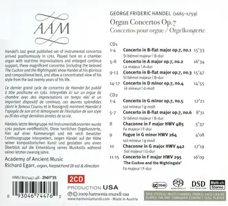 Richard Egarr, Academy of Ancient Music - George Frideric Handel: Organ Concertos, Op. 7 (2009)