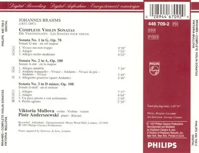 Viktoria Mullova, Piotr Anderszewski - Brahms: Sonatas for Violin and Piano (1997)