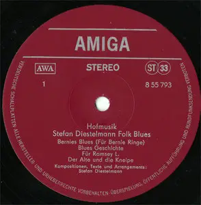 Stefan Diestelmann Folk Blues Band - Hofmusik (Amiga 8 55 793) (GDR 1980) (Vinyl 24-96 & 16-44.1)
