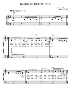 Working Class Hero - Green Day, John Lennon (Easy Piano)