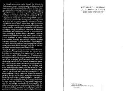 Knowing the purpose of creation through the resurrection: proceedings of the symposium on St Maximus the Confessor (Belgrade, O