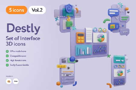 Destly - 3D Interface Icons Vol.2