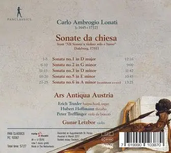 Gunar Letzbor, Ars Antiqua Austria - Carlo Ambrogio Lonati: Sonate da Chiesa (1701) (2018)