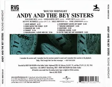 Andy And The Bey Sisters - 'Round Midnight (1965) {2007 Prestige RVG Remasters Series}