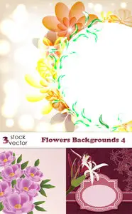 Vectors - Flowers Backgrounds 4