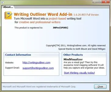 Writing Outliner Word Add-in 1.6.20.803