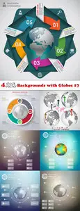 Vectors - Backgrounds with Globes 17