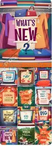 Advertising poster on various themes vector