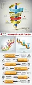 Vectors - Infographics with Pencils 4