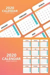 2020 Calendar Design Vector Template