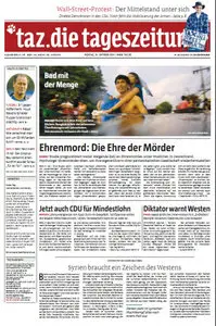 Tageszeitung TAZ vom 31 Oktober 2011