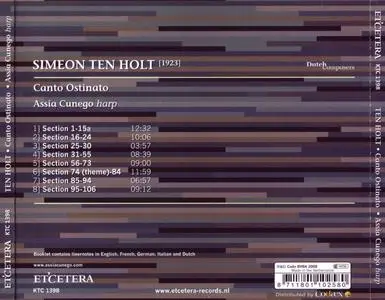 Simeon ten Holt - Canto Ostinato for Solo Harp - Assia Cunego (2009) {Etcetera KTC 1398}