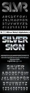 Vectors - Silver Metal Alphabets 3