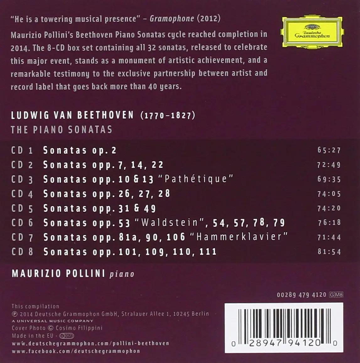 Maurizio Pollini - Ludwig Van Beethoven: Complete Piano Sonatas [8CD ...