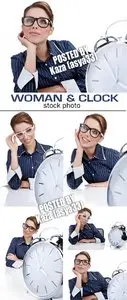 Woman & clock