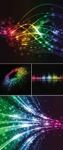 Music Wave Backgrounds Vector