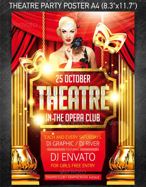 GraphicRiver Theatre Party Poster