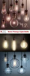 Vectors - Retro Vintage Light Bulbs