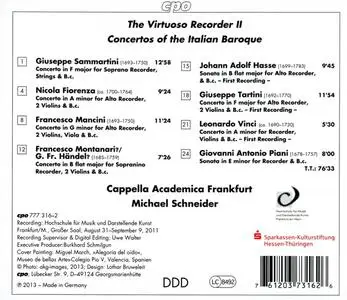 Michael Schneider, Cappella Academica Frankfurt - The Virtuoso Recorder II: Concertos of the Italian Baroque (2013)