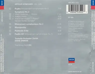 David Zinman, Tonhalle-Orchester Zürich - Arthur Honegger: Pacific 231; Symphony No. 2 (1999)