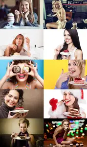 Collection Beautiful Girl Eating Cake