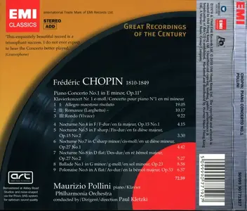 Maurizio Pollini - Chopin: Piano Concerto No. 1, 4 Nocturnes, Ballade No. 1, Polonaise No. 6 (2001)