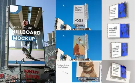 Advertising Billboard PSD Mockup Templates Collection