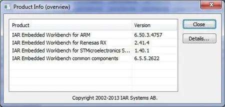 IAR Embedded Workbench for ARM 6.50.3