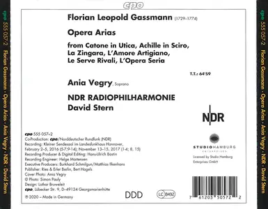 Ania Vegry, David Stern, NDR RadioPhilharmonie - Florian Gassmann: Ah, ingrato amor - Opera Arias (2020)