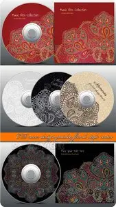 CD cover design paisley floral style vector