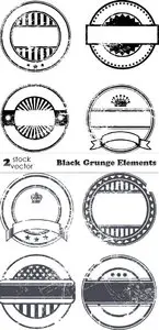 Vectors - Black Grunge Elements Set
