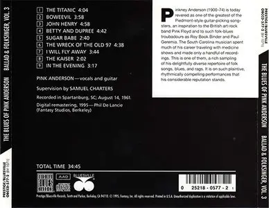 Pink Anderson - Vol.3 - Ballad & Folksinger (1961, ReIssue 1995)