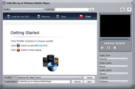 Odin Blu-ray to Windows Mobile Ripper v2.5