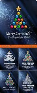2014 Merry Christmas tree creative vector background
