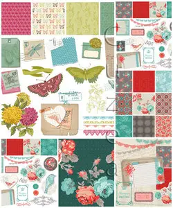 Vector - Vintage floral paper