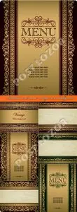 Invitation and menu vintage vector background