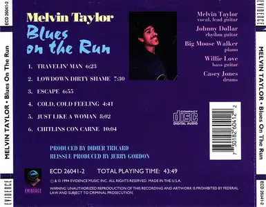 Melvin Taylor - Blues On The Run (1982) Re-release 1994